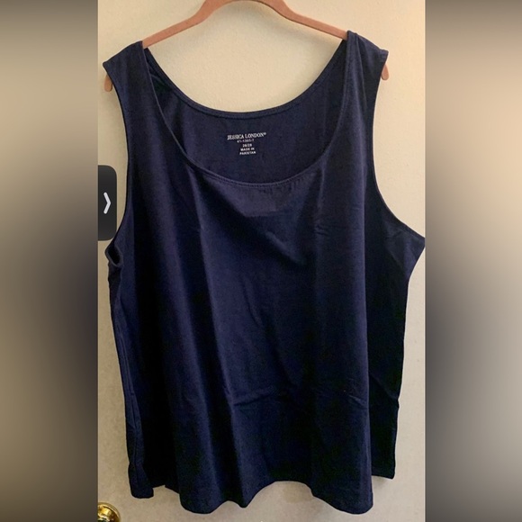NWOT Jessica London Plus size Navy Blue scoop neck Cami Tank Top 3X 4X - Picture 2 of 4